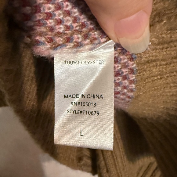 Savanna Jane Boho, Western, Cozy, Button Front Brown Floral Cardigan, Sz Large - Picture 7 of 8